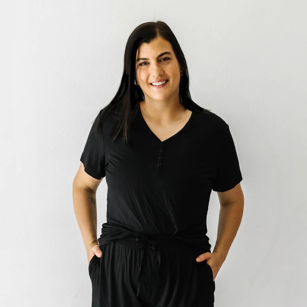 Little Sleepies Women’s Black Shirt Skeeve Pajama Top 2XL